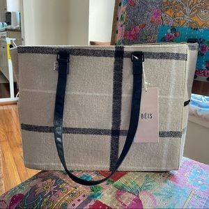 Beis Mini Work Tote in Plaid